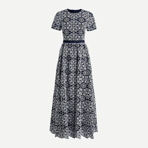J. Crew Embroidered Eyelet Maxi Dress in Navy